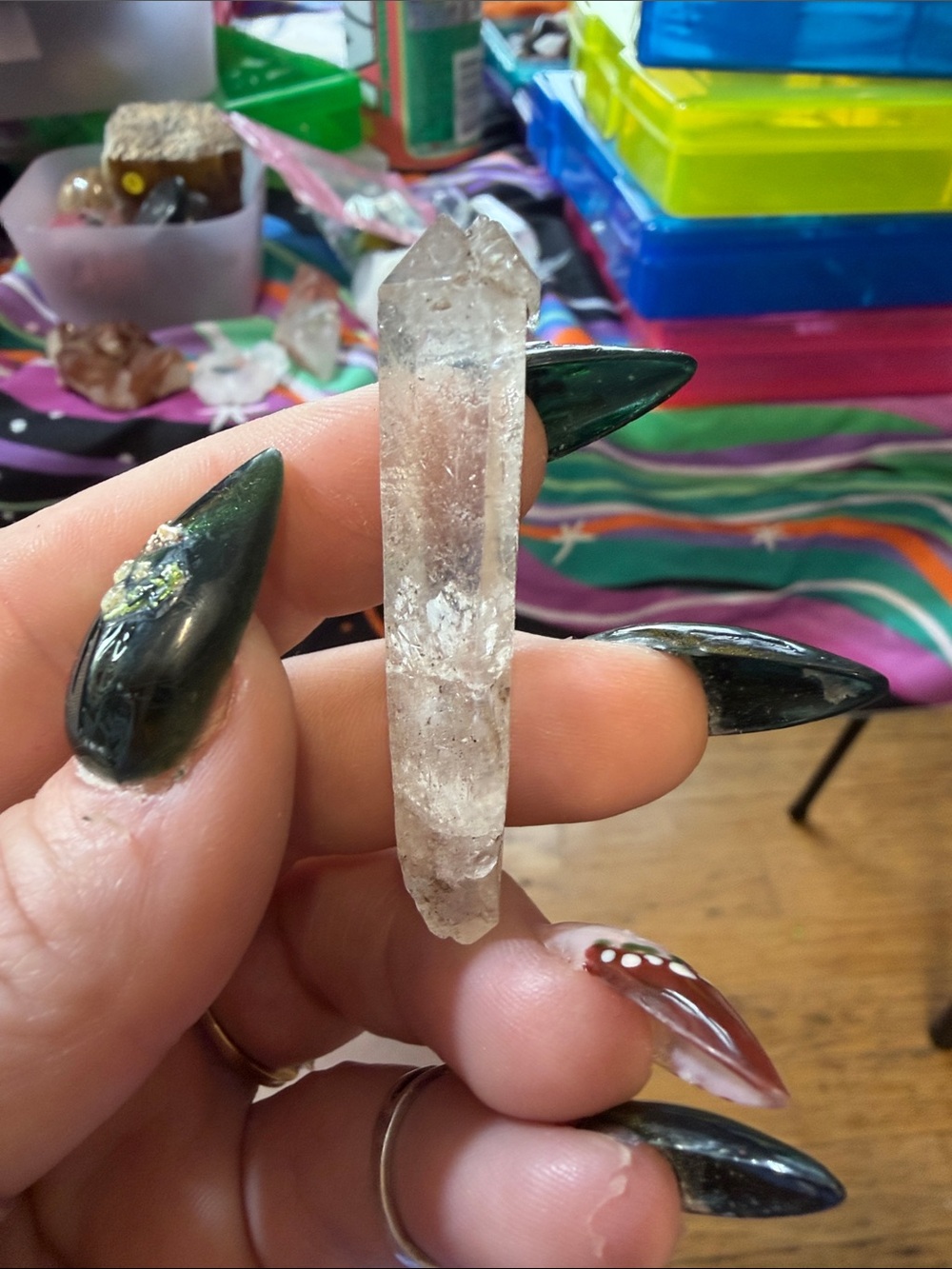 Lemurian Quartz Crystal Point Pendant - Natural Clear